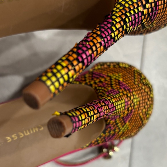 Chinese Laundry Strappy High Heel Sandals - Fuchsia & Orange Size 8.5 - Picture 8 of 12